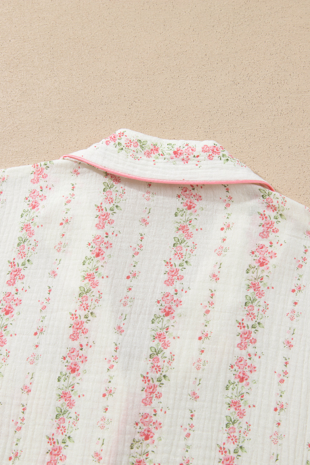 Floral Print Button-Front Pajama Set