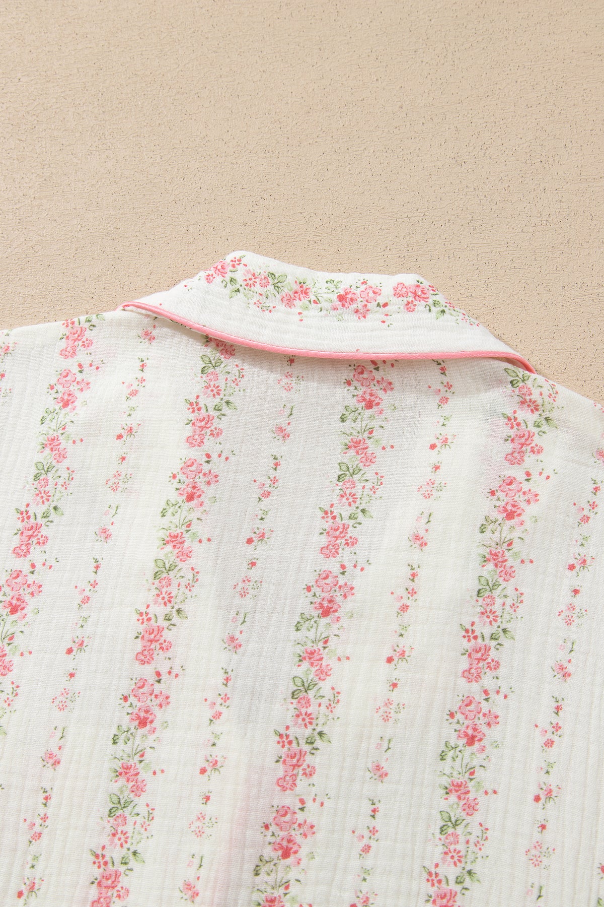Floral Print Button-Front Pajama Set
