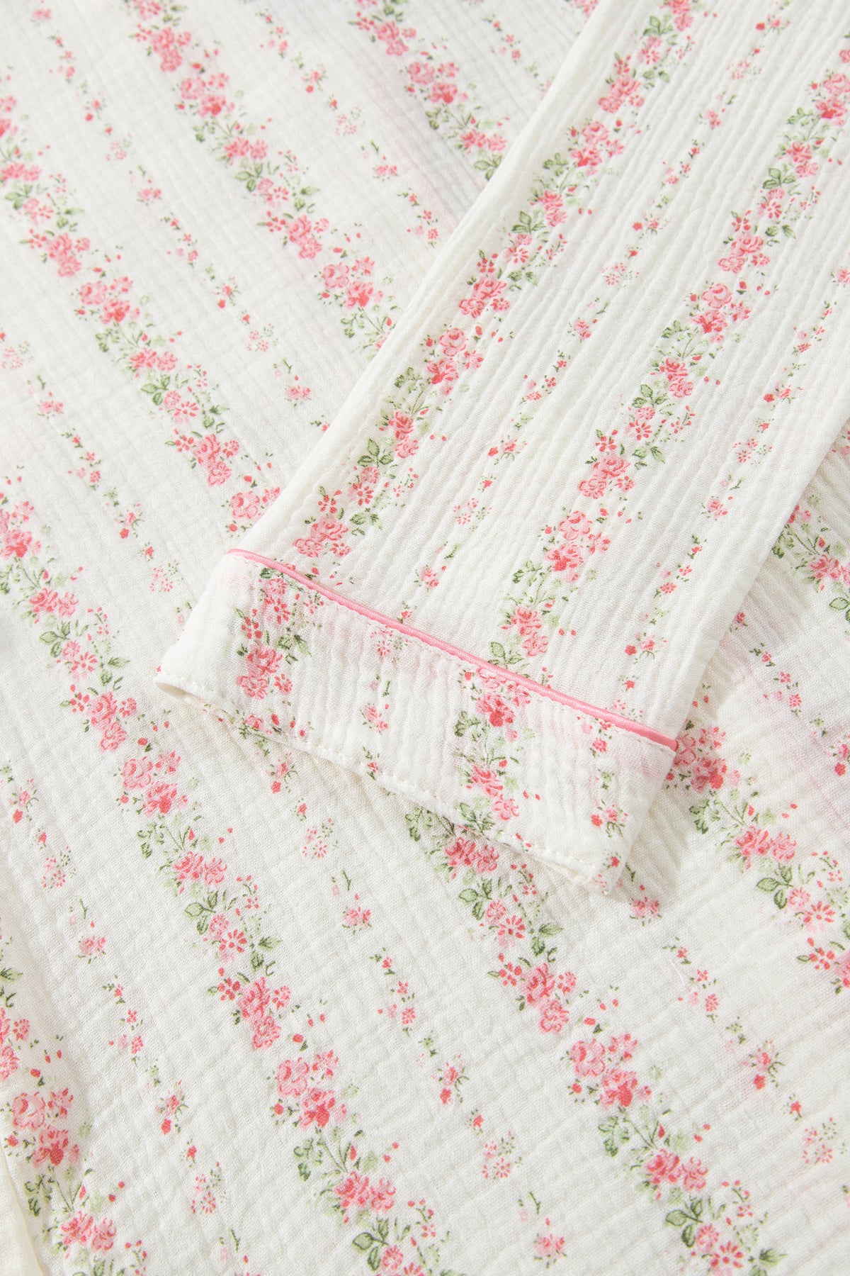 Floral Print Button-Front Pajama Set