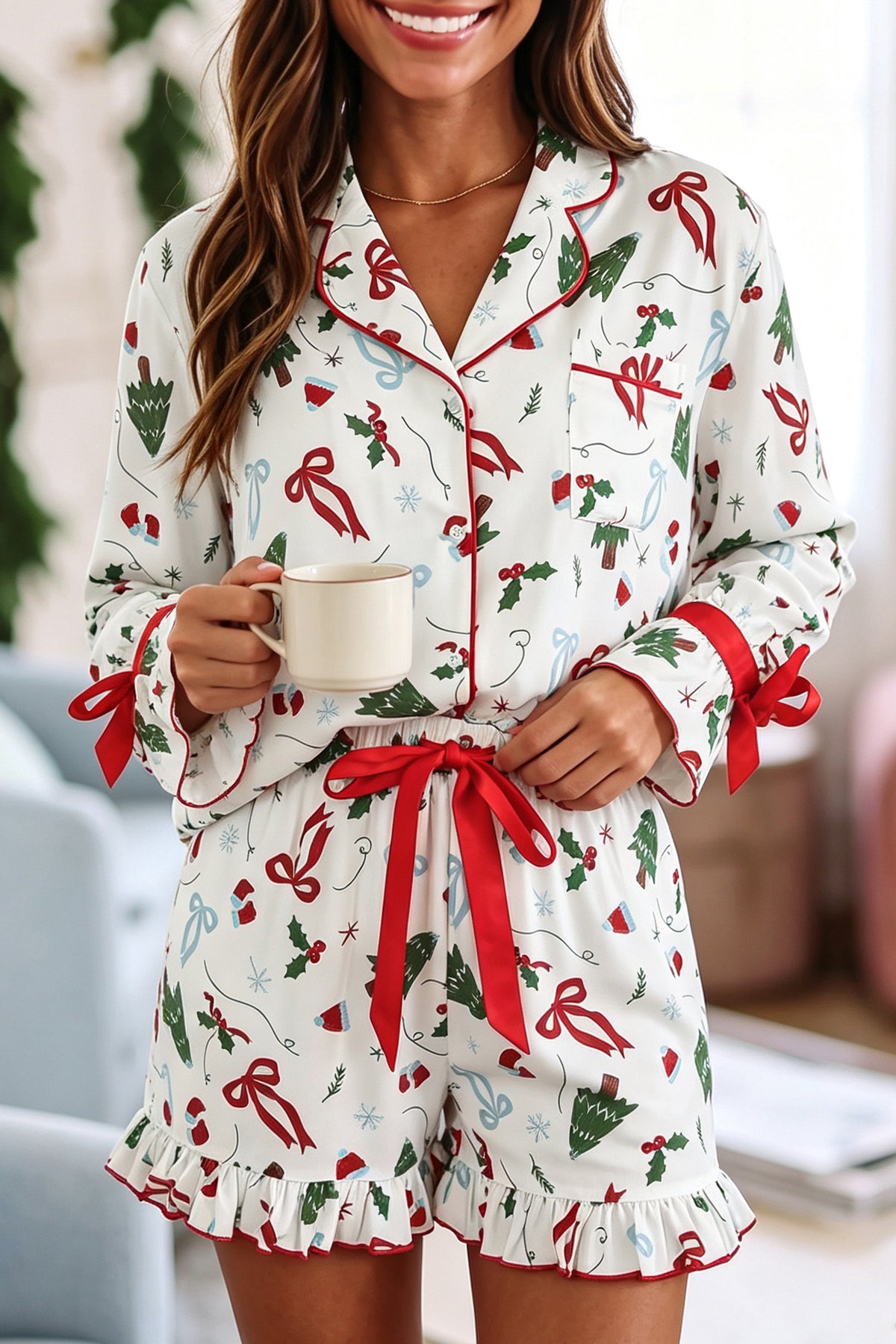 The Winter Whimsy Ruffle Cuff Lounge Set