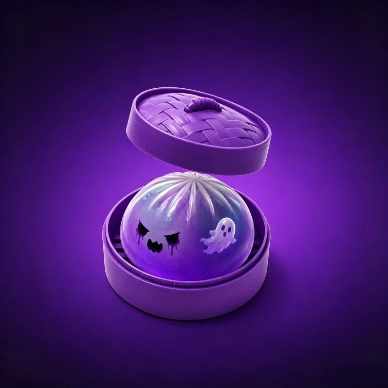 Glitter Ghost Dumpling Squishy – Halloween Stress Toy