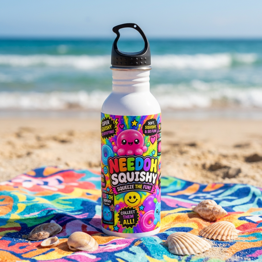 Needoh Squishy Characters Stainless Steel Water Bottle