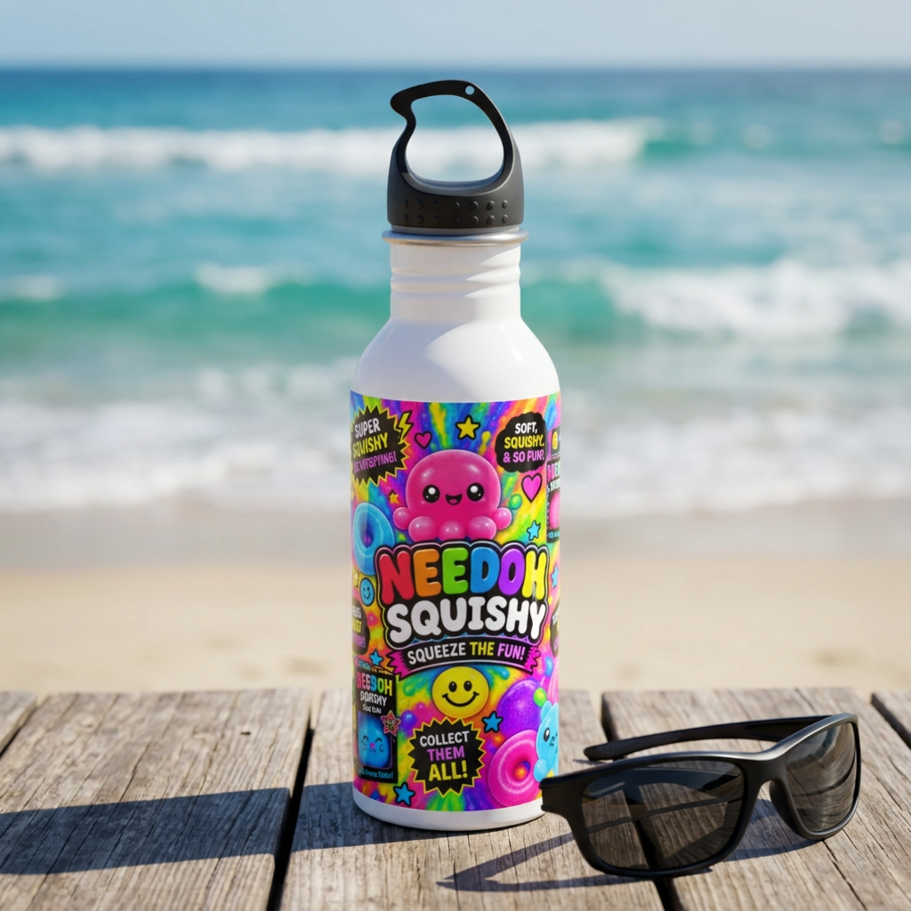 Needoh Squishy Characters Stainless Steel Water Bottle
