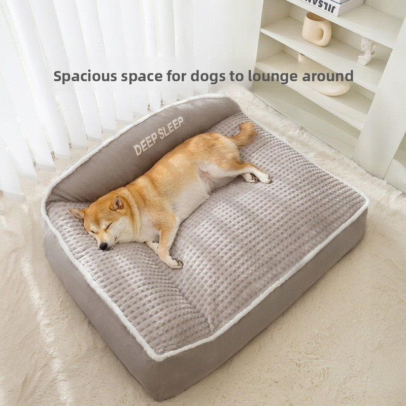 Plush Bolster Pet Sofa Bed