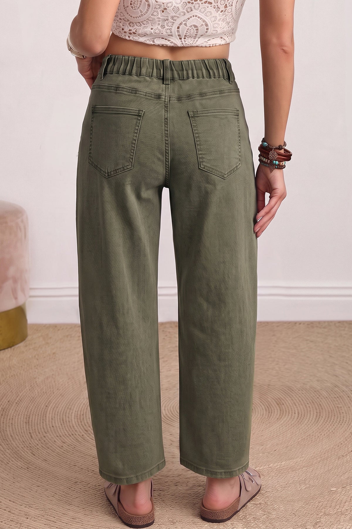 The Square Patch Pocket Barrel Jean
