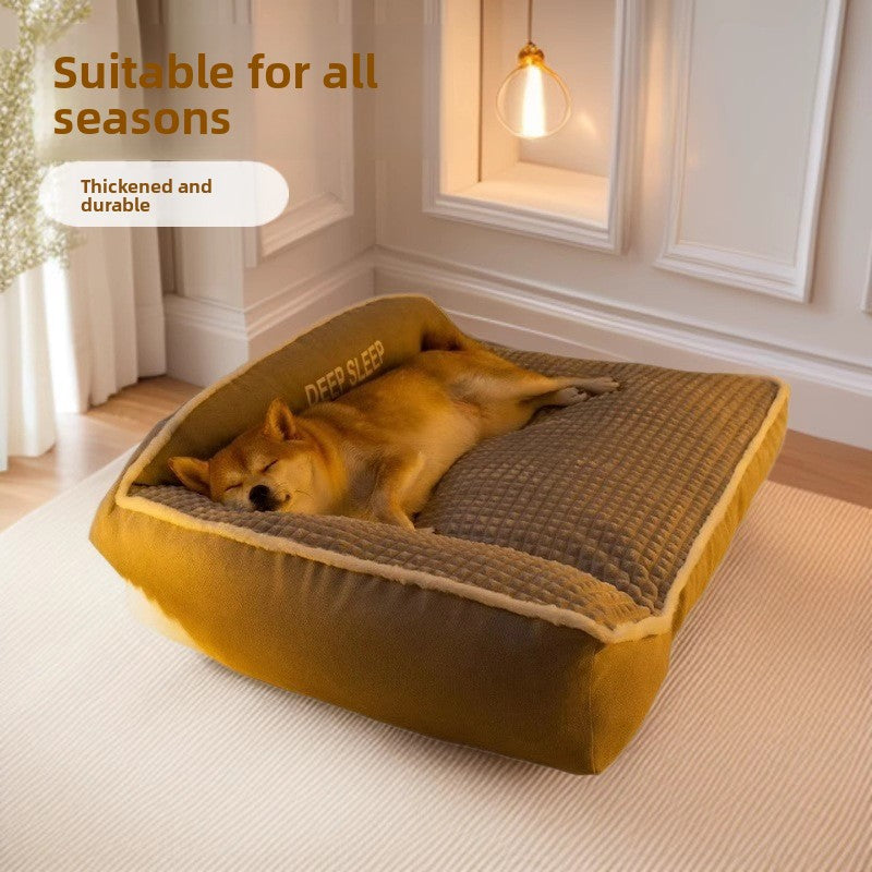 Plush Bolster Pet Sofa Bed
