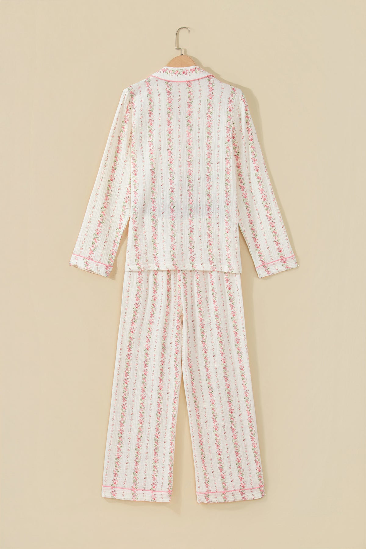 Floral Print Button-Front Pajama Set