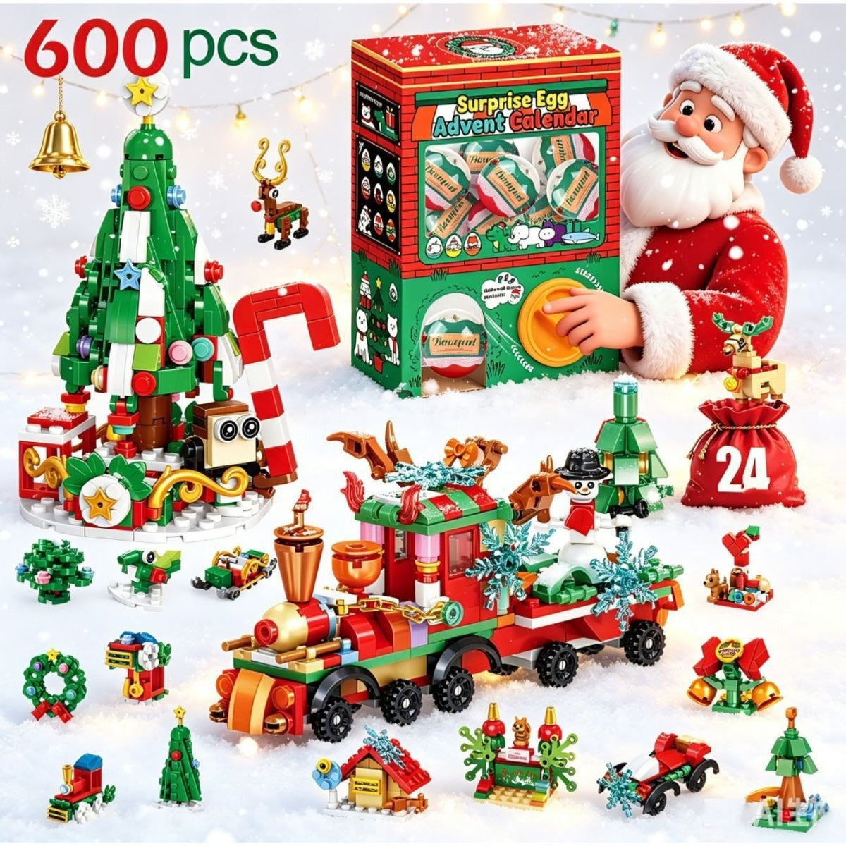 Christmas Countdown Building Block Surprise Set