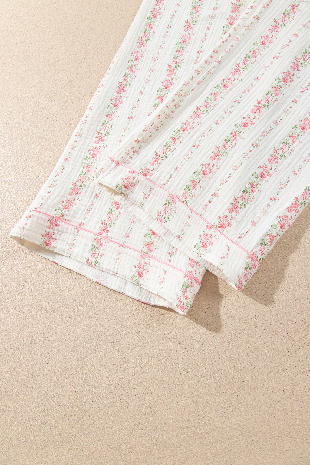 Floral Print Button-Front Pajama Set