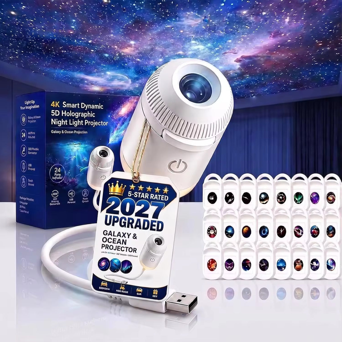 USB Galaxy Projector & Night Light