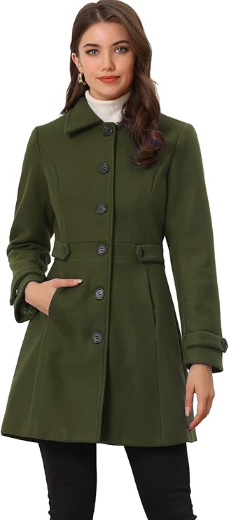 Tailored Button-Front Long Coat
