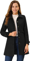 Tailored Button-Front Long Coat