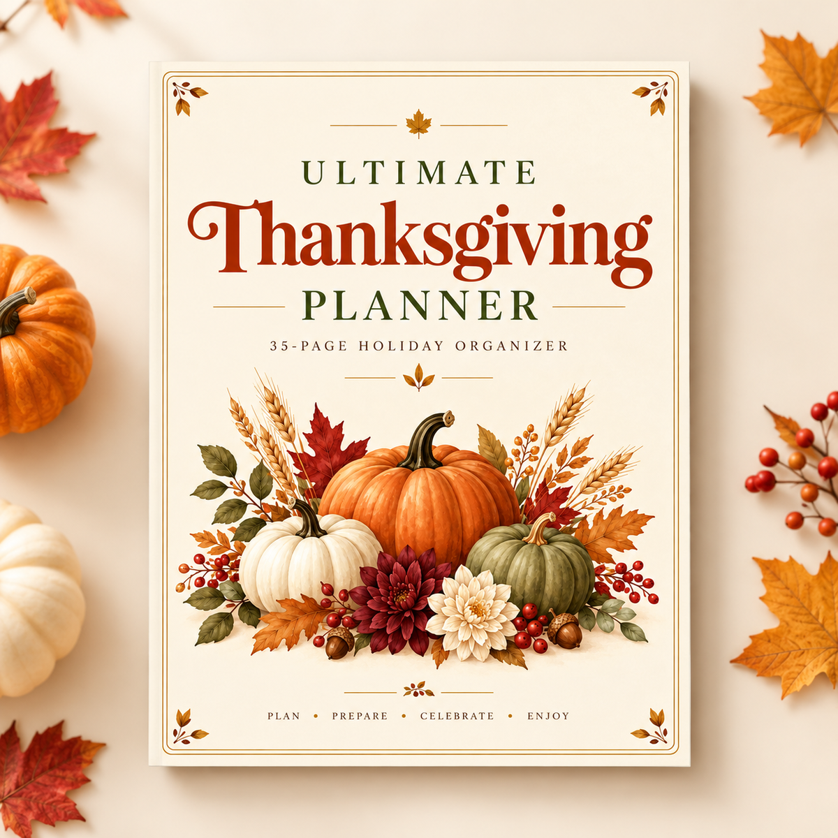 Ultimate Thanksgiving Planner | 35-Page Printable Holiday Organizer