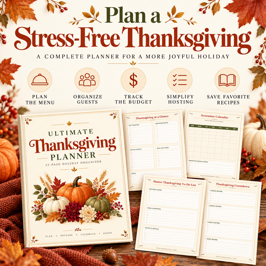 Ultimate Thanksgiving Planner | 35-Page Printable Holiday Organizer