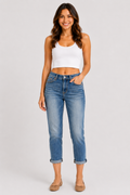 Judy Blue Cuffed Hem Skinny Jeans