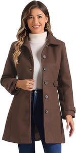 Tailored Button-Front Long Coat