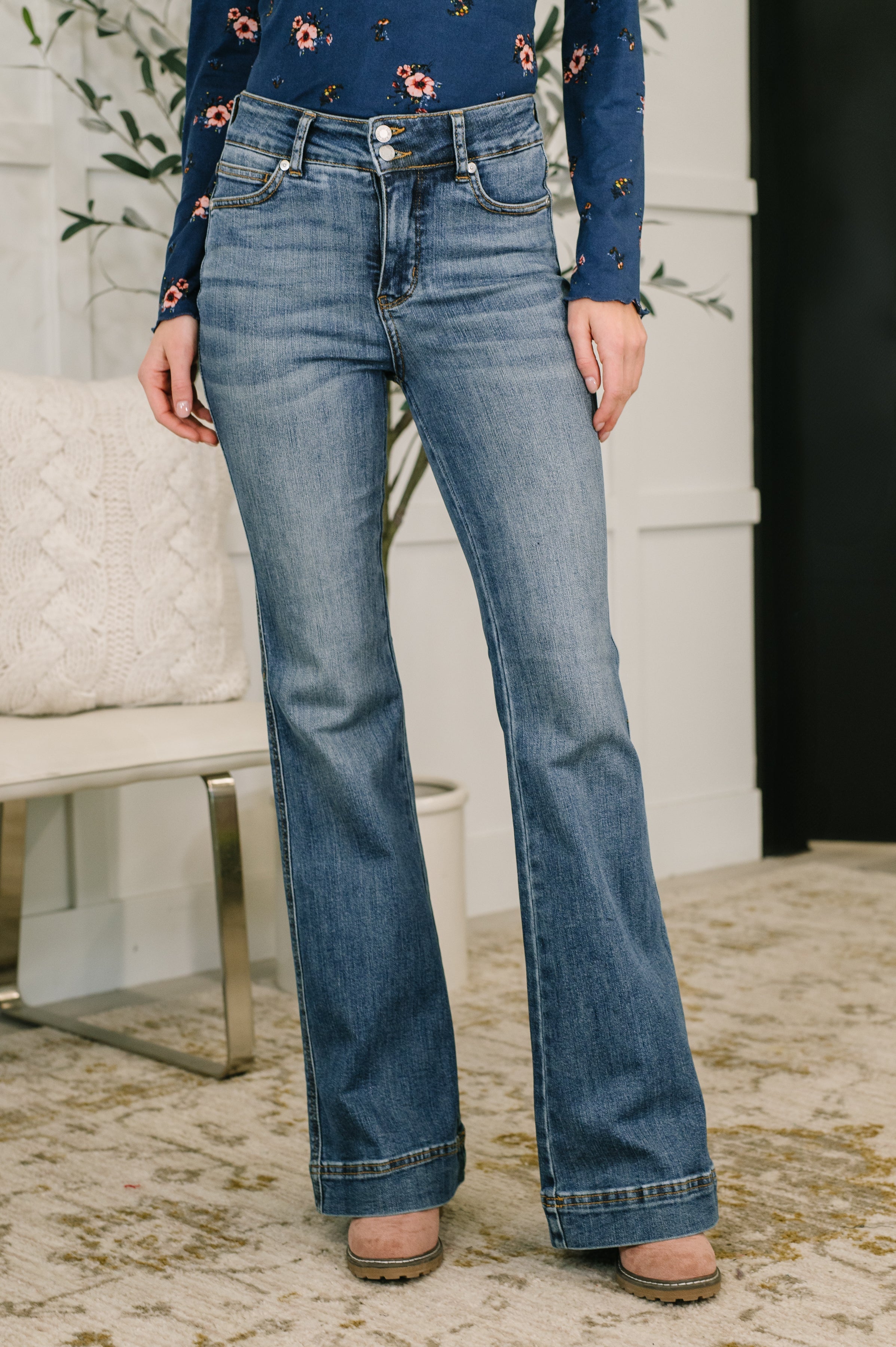 The Eva High Rise Tummy Control Flare Jean