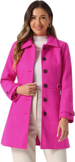 Tailored Button-Front Long Coat