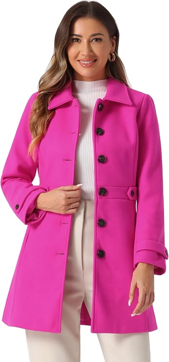 Tailored Button-Front Long Coat