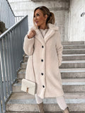 The Plush Lapel Longline Teddy Coat