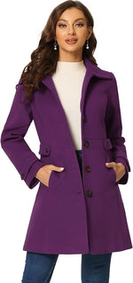 Tailored Button-Front Long Coat