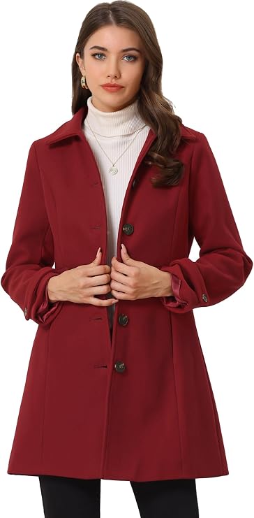 Tailored Button-Front Long Coat
