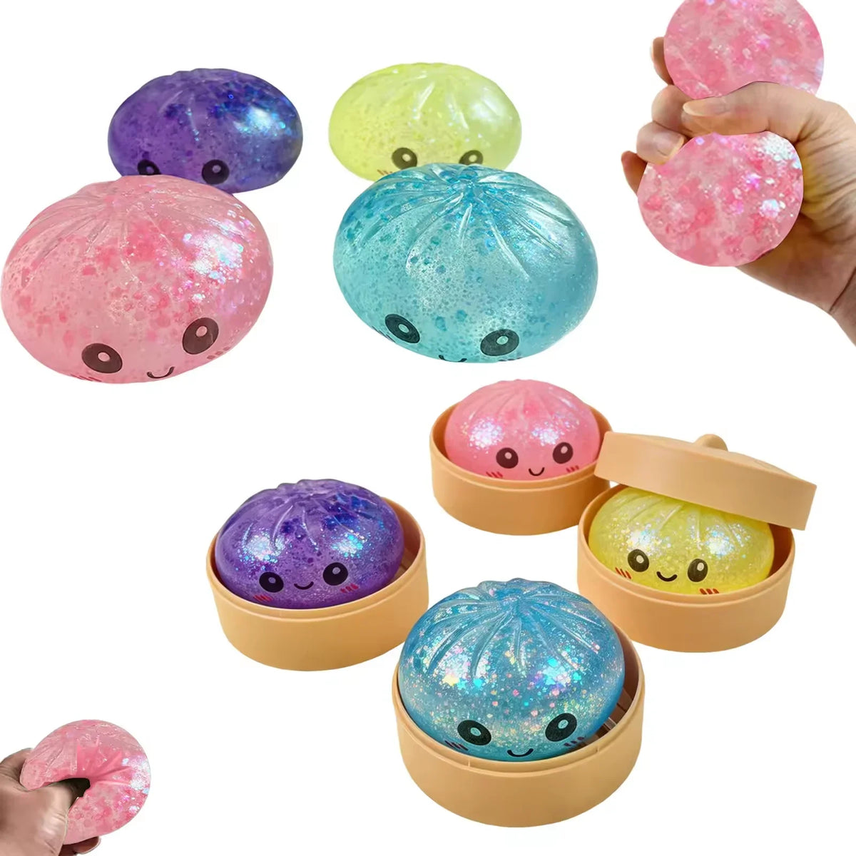 Steamed Bun Squishy Fidget Toy – Random Color