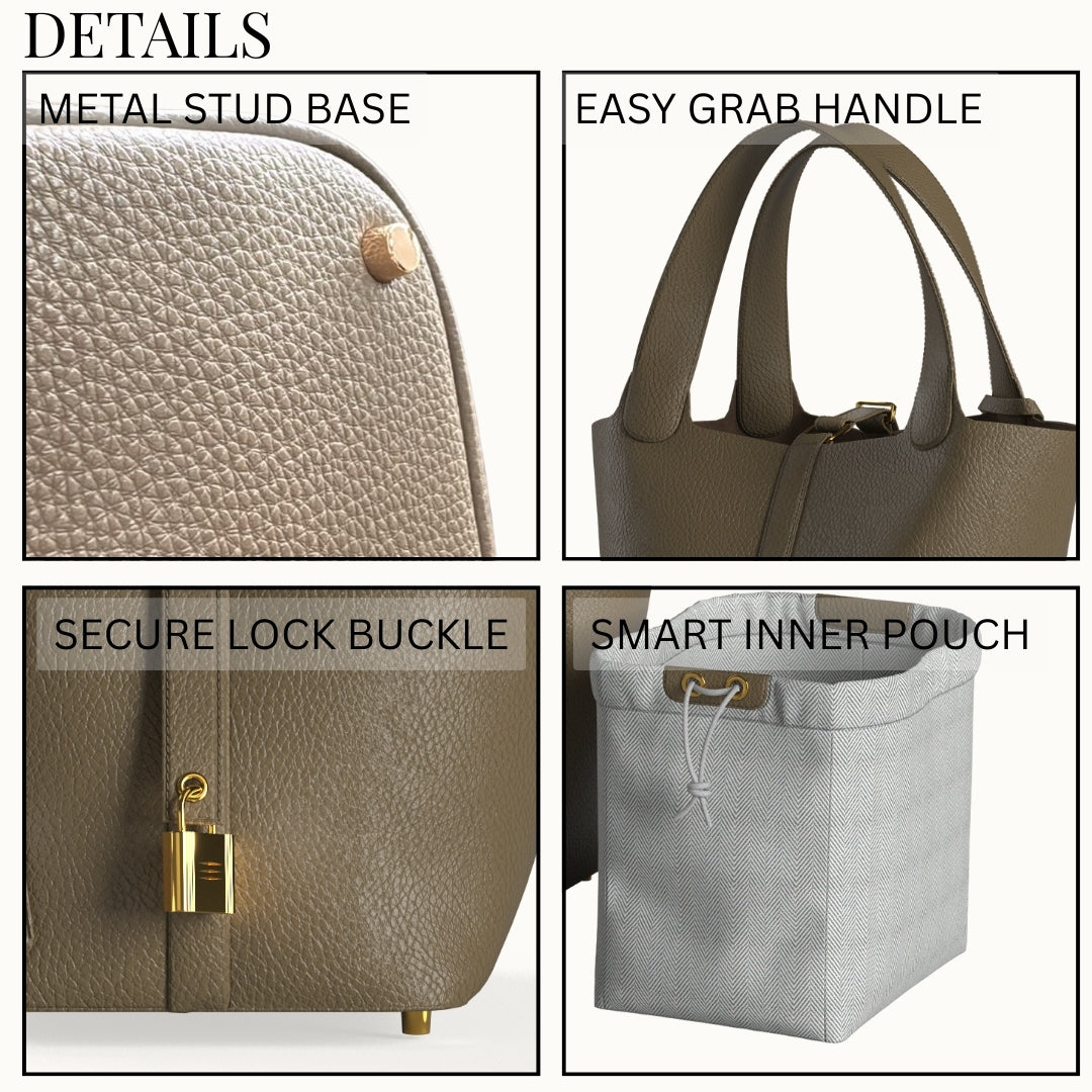 The Mini Lock Bucket Bag with Drawstring Pouch
