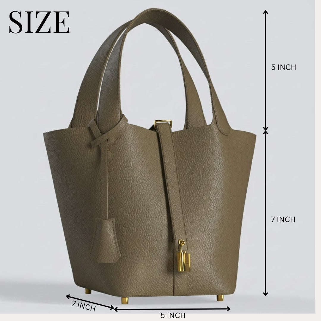 The Mini Lock Bucket Bag with Drawstring Pouch