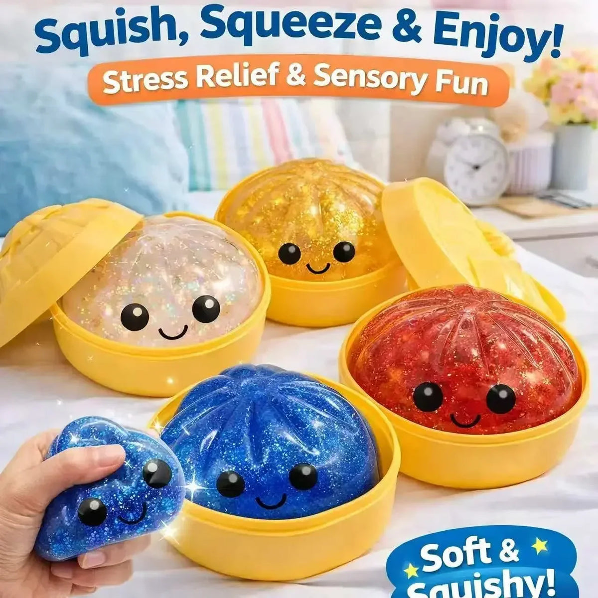 Steamed Bun Squishy Fidget Toy – Random Color