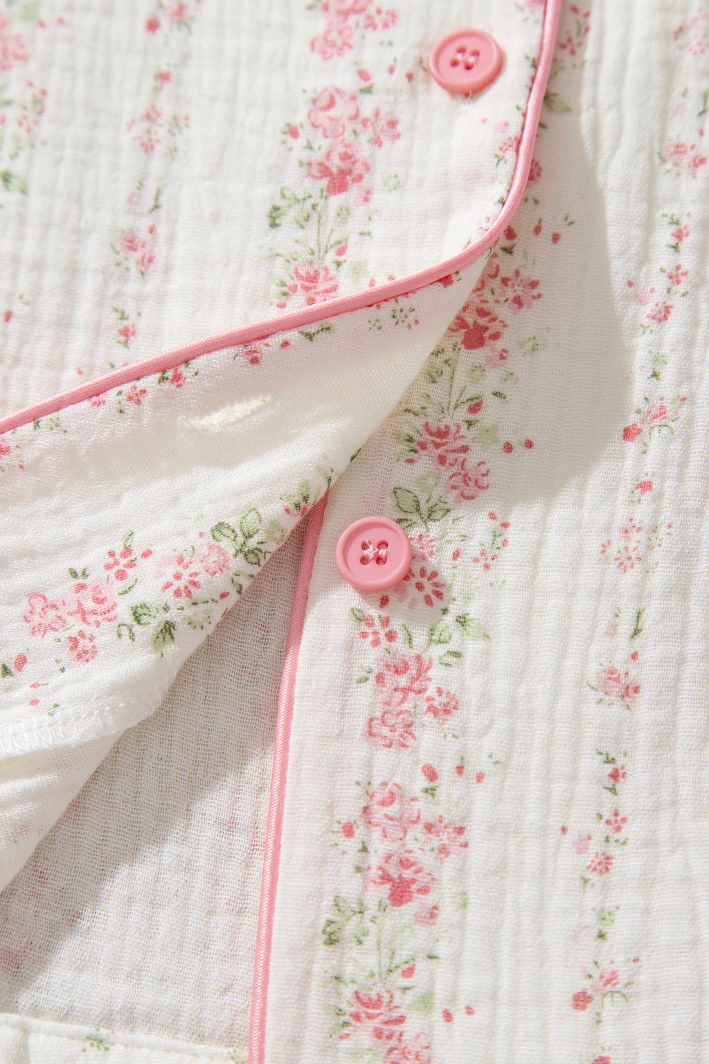 Floral Print Button-Front Pajama Set