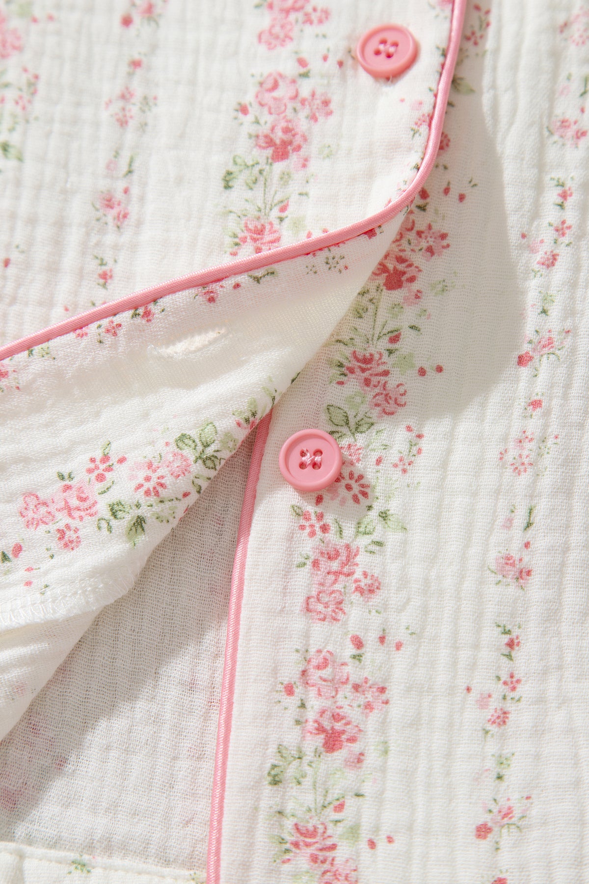 Floral Print Button-Front Pajama Set