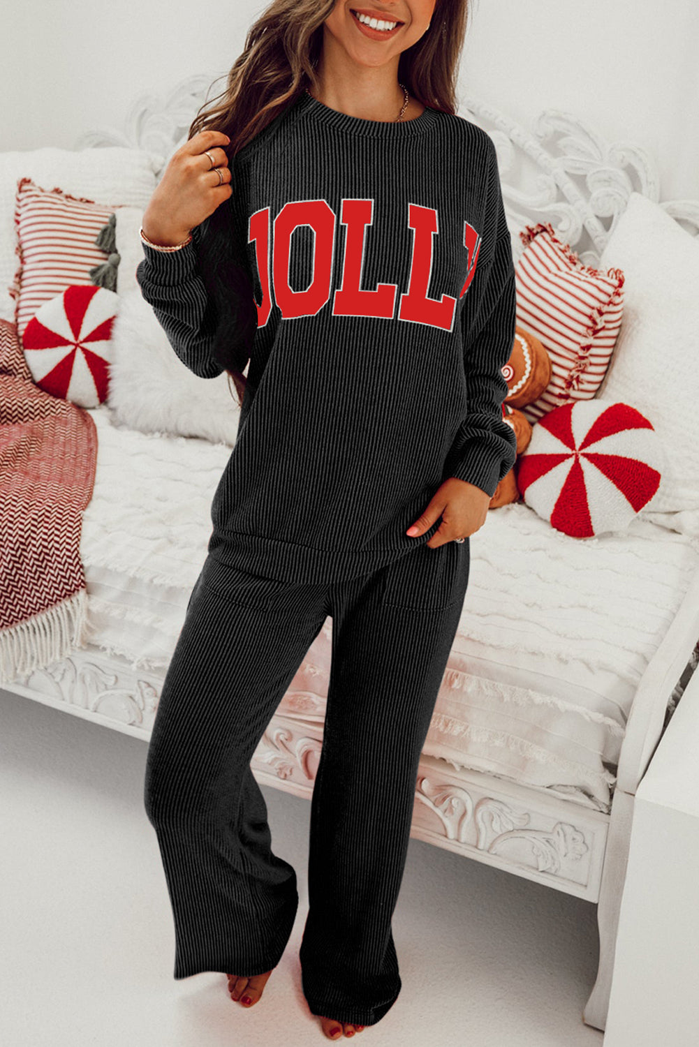 Jolly Corded Knit Two-Piece Set