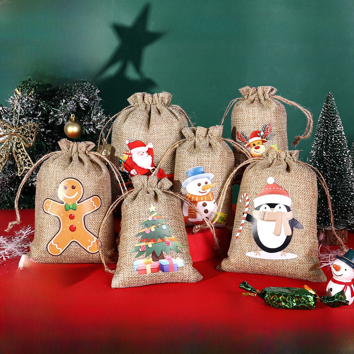 Christmas Drawstring Gift Bag