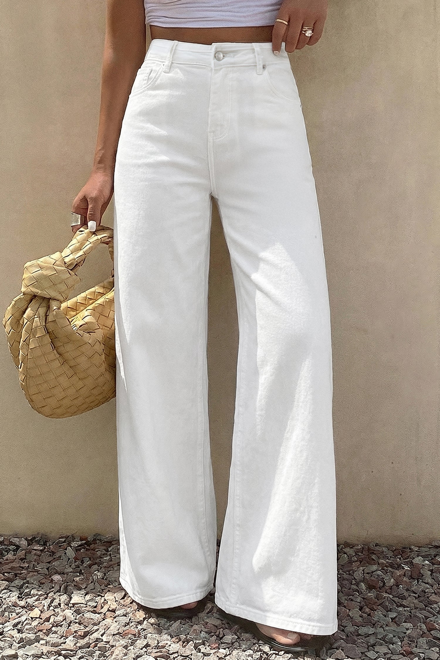 The Wide Leg Casual Jean in White