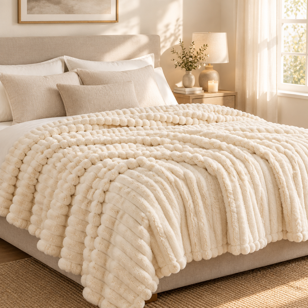 Blanket on a made bed
