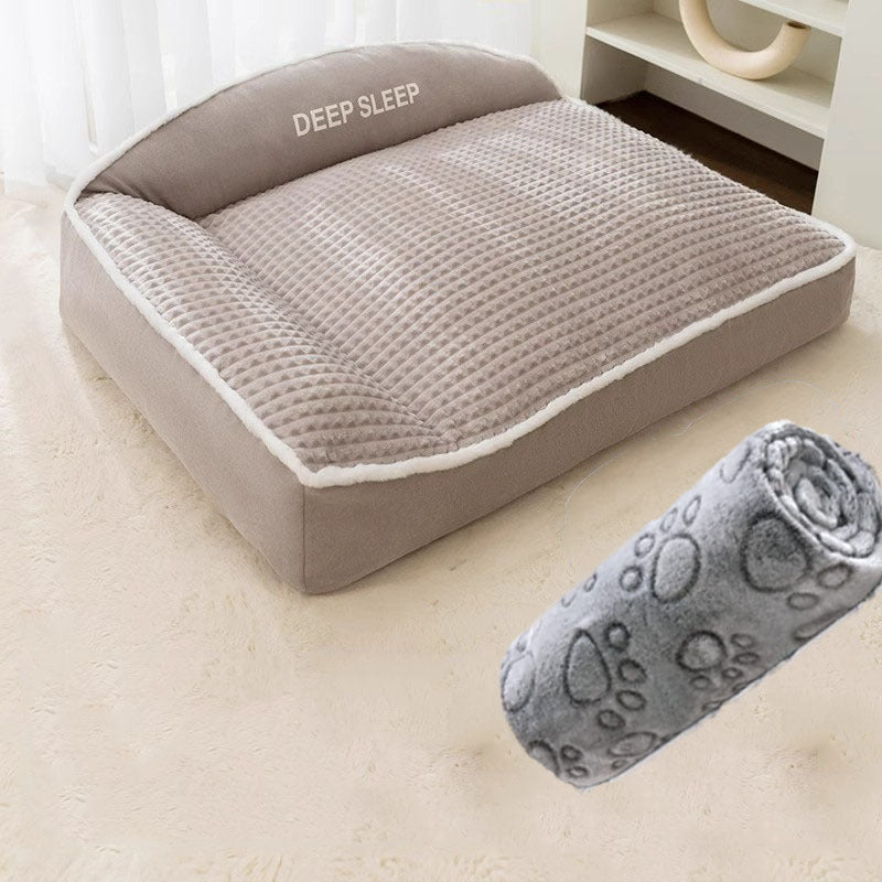 Plush Bolster Pet Sofa Bed