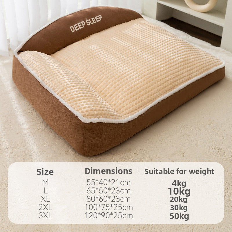 Plush Bolster Pet Sofa Bed
