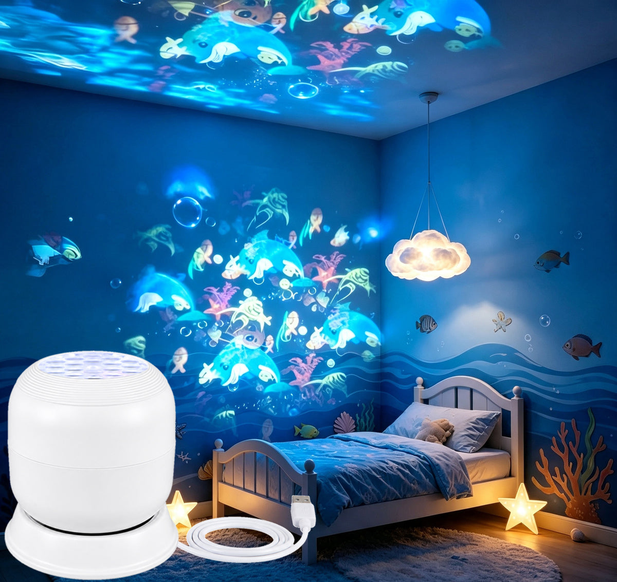 Rotating LED Projection Lamp