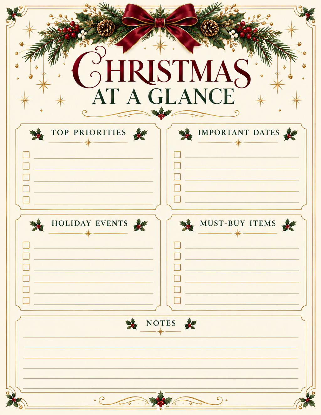 Ultimate Christmas Planner | 35-Page Printable Holiday Organizer