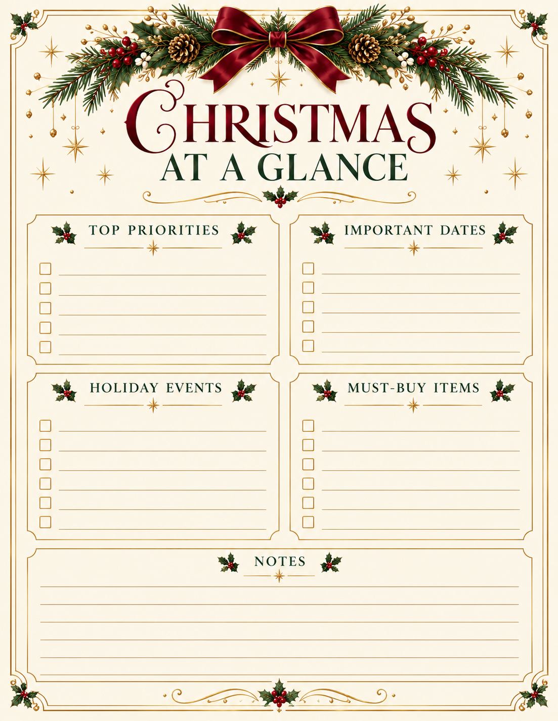 Ultimate Christmas Planner | 35-Page Printable Holiday Organizer