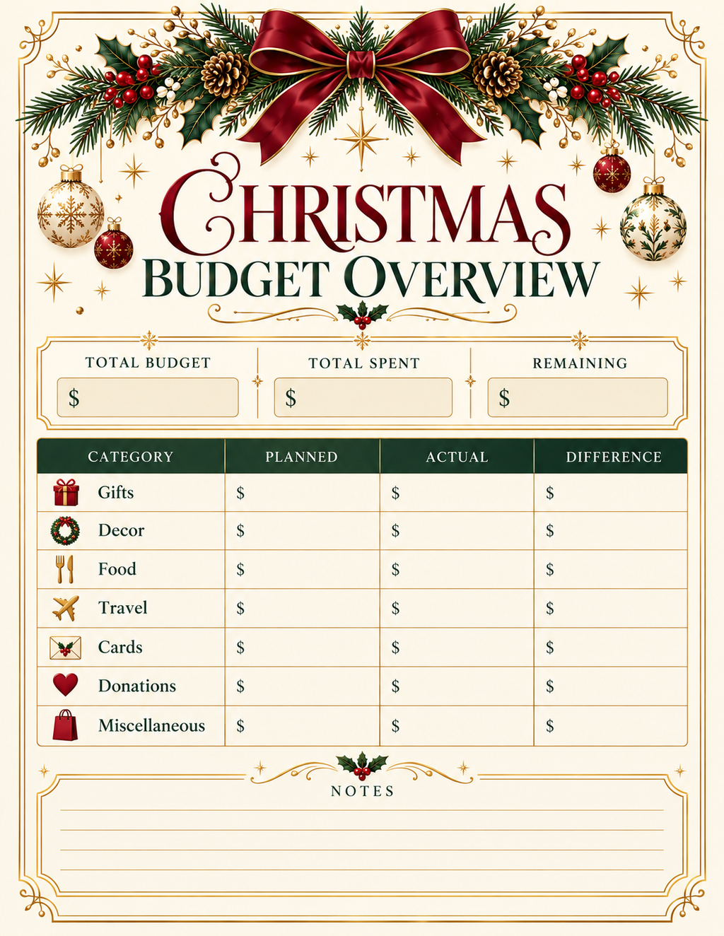 Ultimate Christmas Planner | 35-Page Printable Holiday Organizer