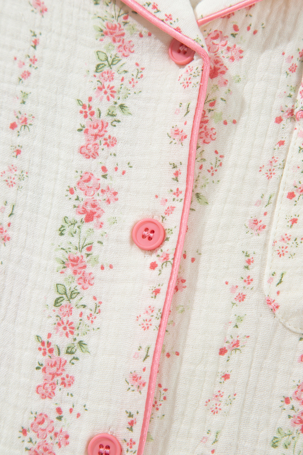 Floral Print Button-Front Pajama Set