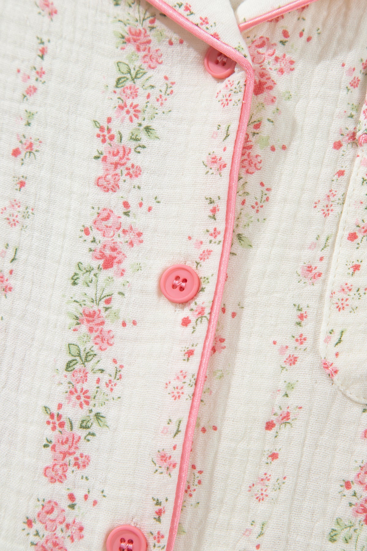 Floral Print Button-Front Pajama Set