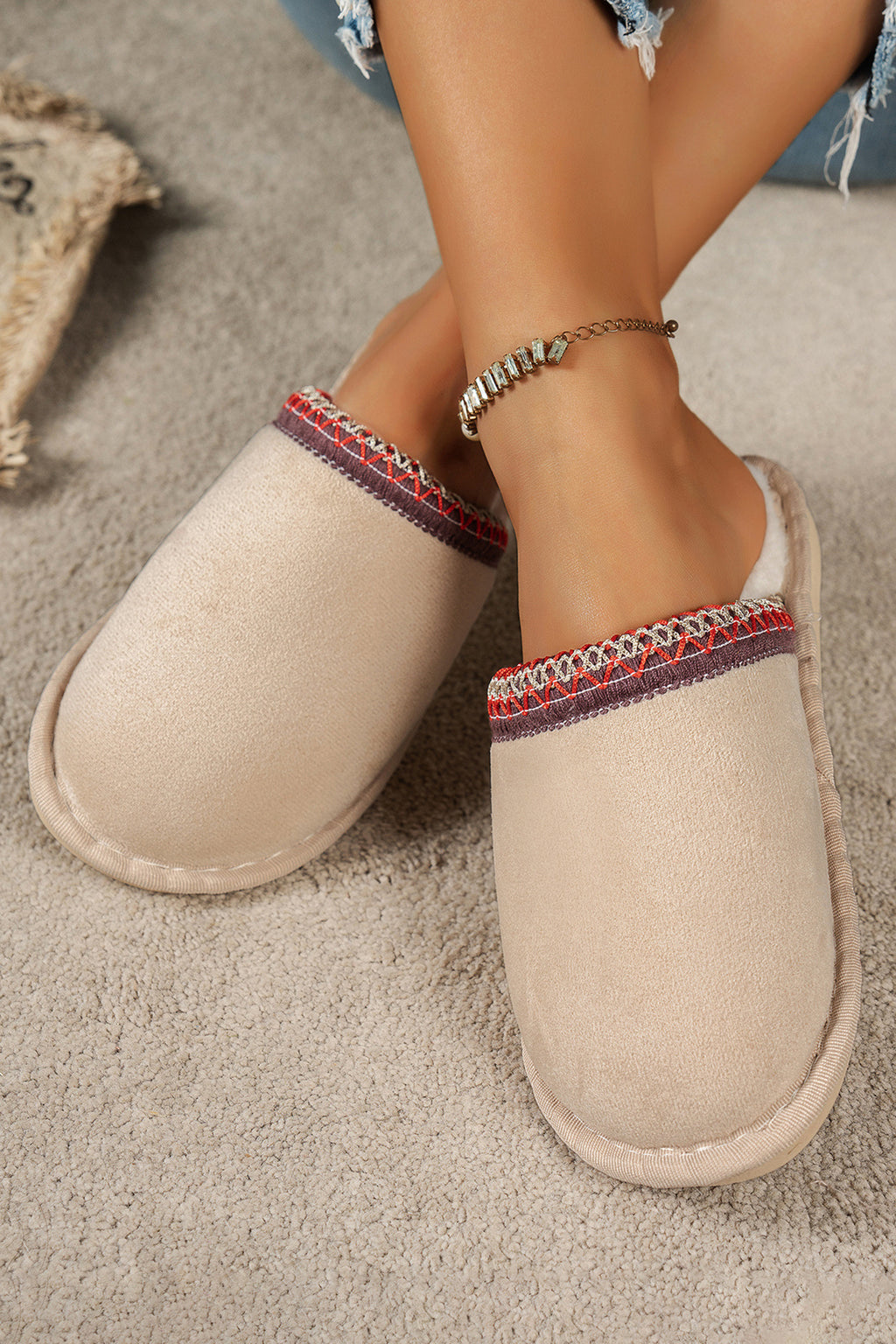 The Kensington Embroidered Plush Slipper