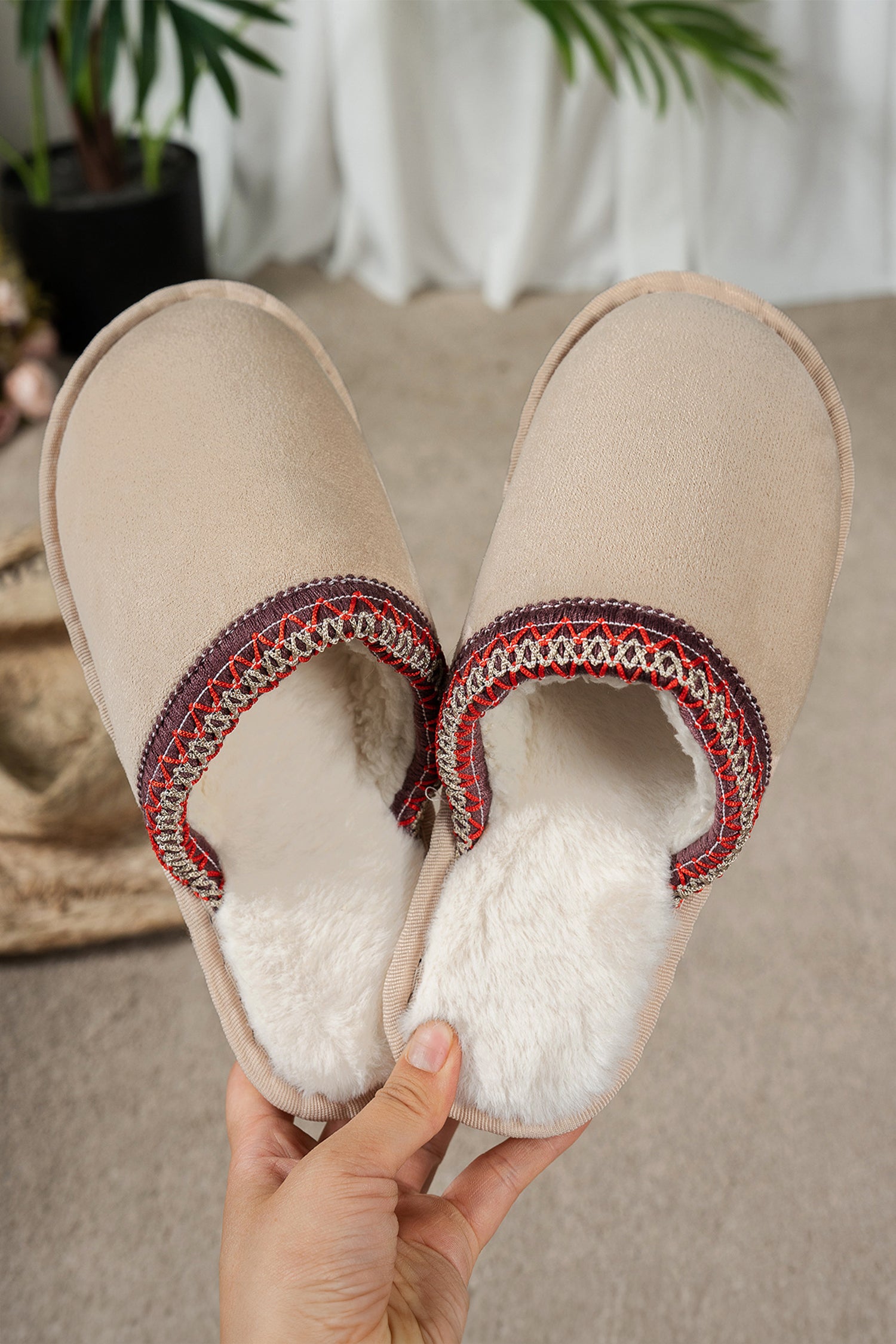 The Kensington Embroidered Plush Slipper