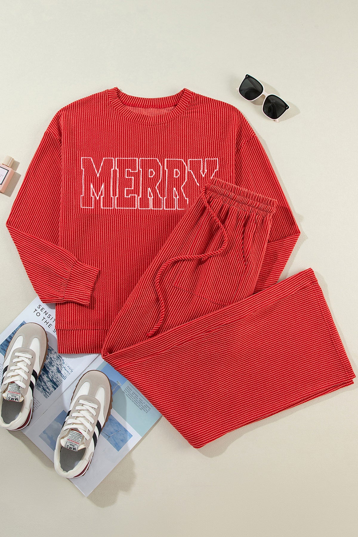 Jolly Corded Knit Two-Piece Set