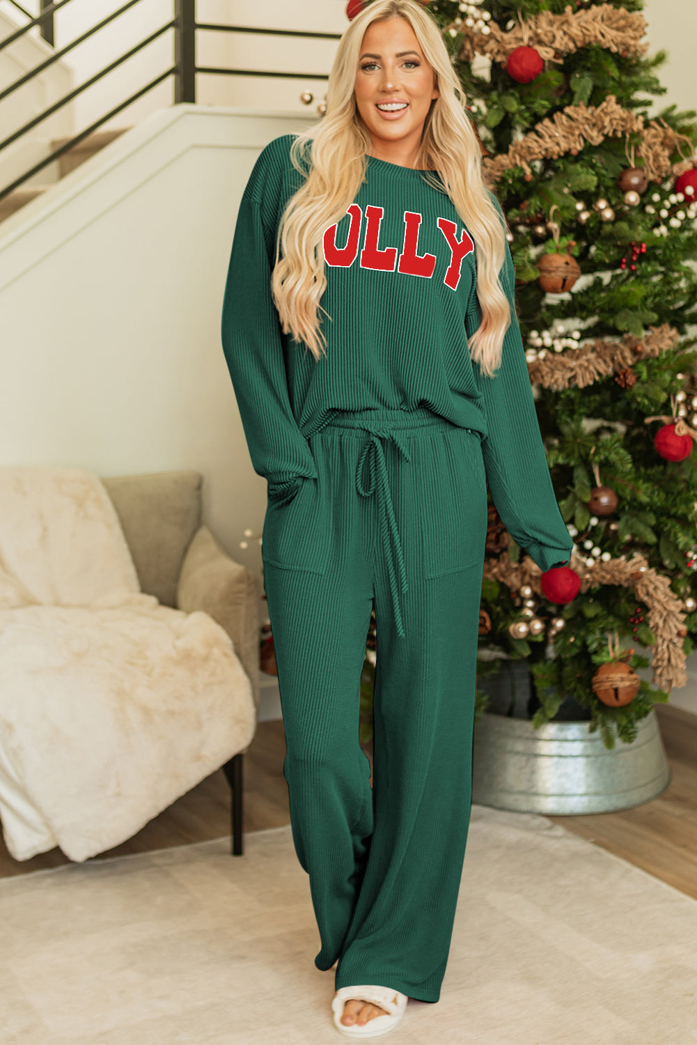 Jolly Corded Knit Two-Piece Set
