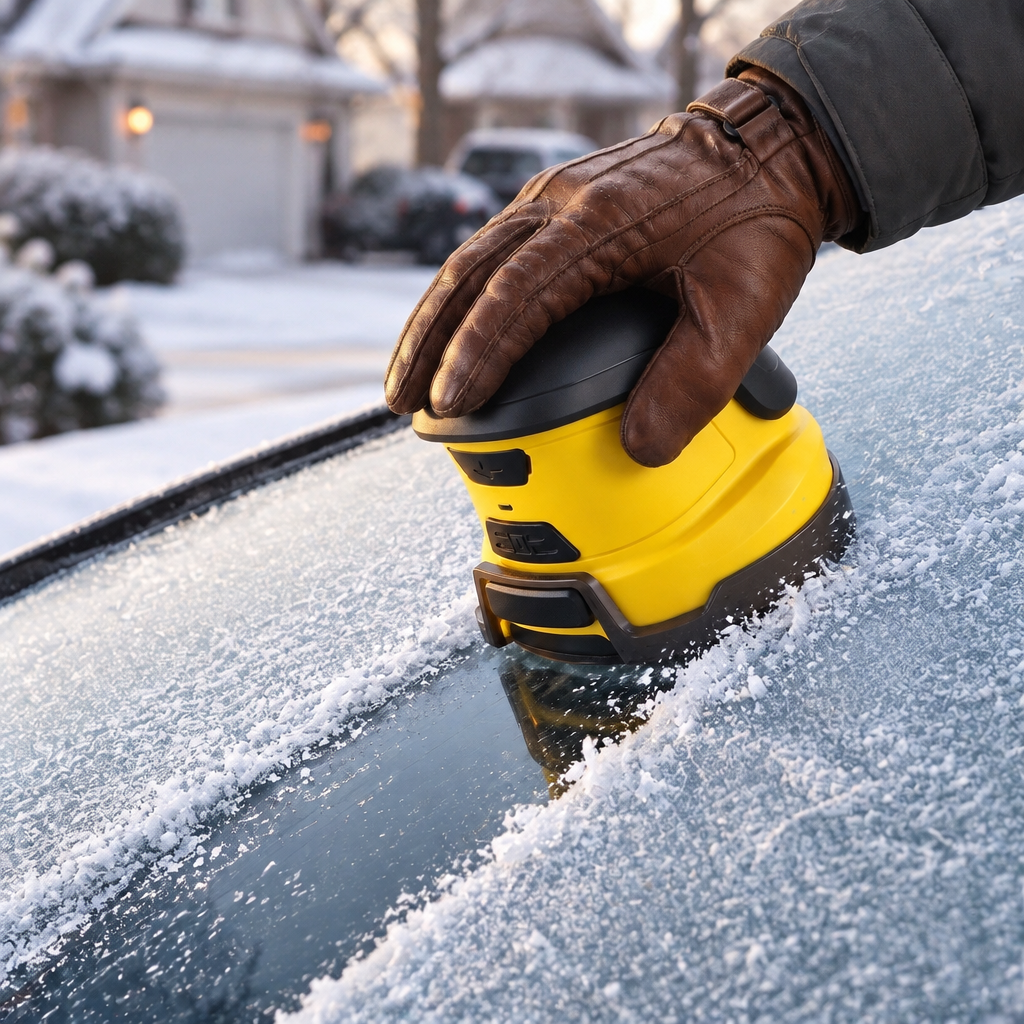 Electric scraper winter lifestyle photo