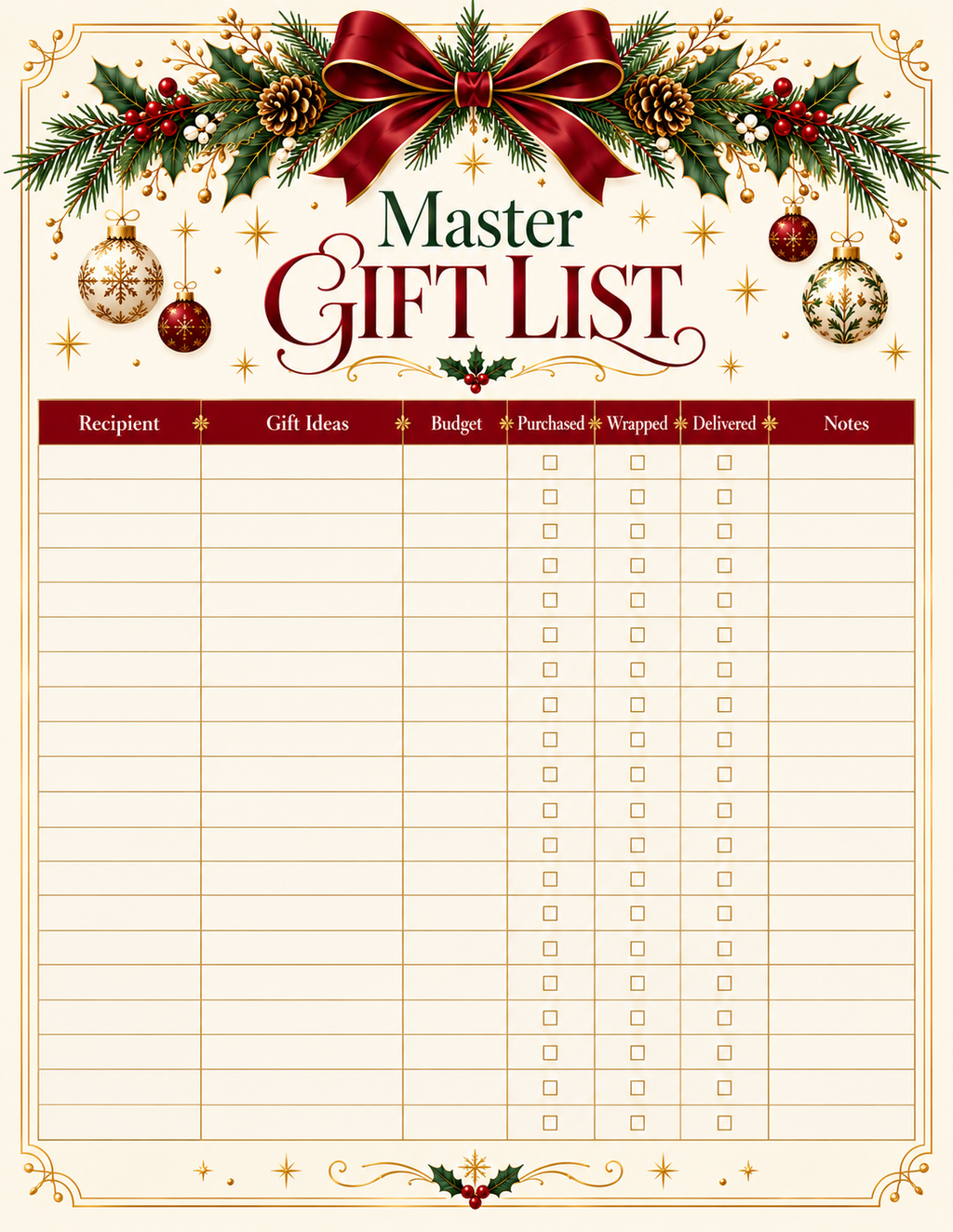 Ultimate Christmas Planner | 35-Page Printable Holiday Organizer